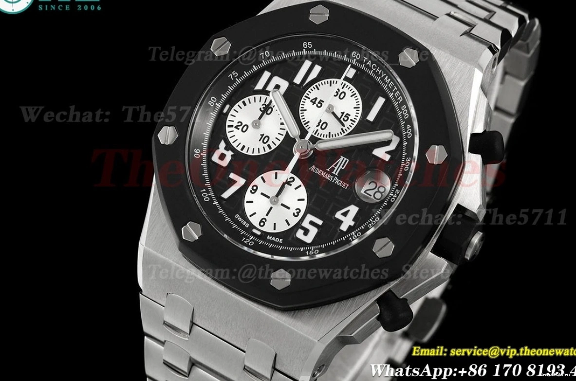 SS TKF 25940SK Black Royal 42mm SS Oak Dial A7750 Offshore 1228